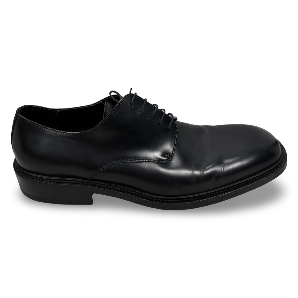 Gucci Mens Black Leather Derby Dress Shoes Made in Italy Vintage Size 10 D